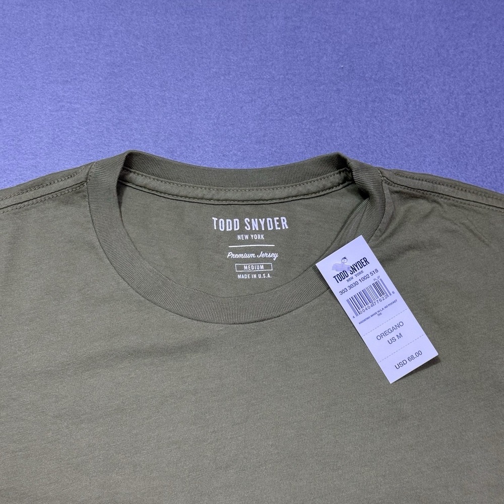Todd Snyder T Shirt Mens M Premium Jersey Olive Made In USA Normcore NEW